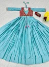 Pc 464 Sky Chinon Bandhej Designer Gown Wholesale Price In Surat